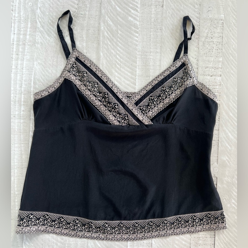 Lucky Brand Black Tank Top with Light Gray Trim
